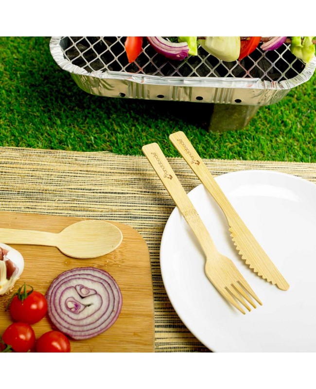 Disposable Bamboo Cutlery 120 Pack