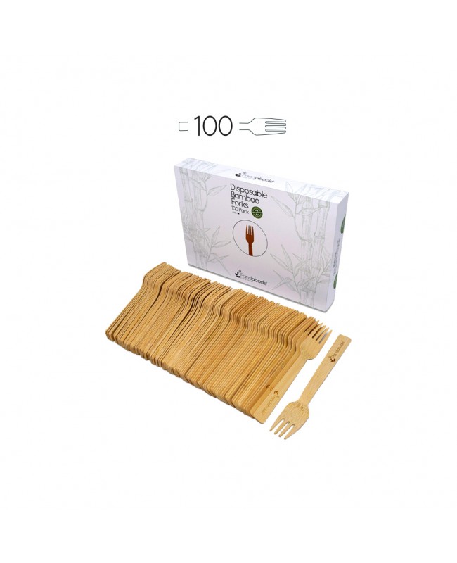 Disposable Bamboo Forks 100 Pack